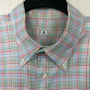 Peter Millar Woven Plaid Multicolor Long Sleeve Shirt XXL?